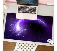 QRFASFZO Tapis de Souris Gaming - 30x80 cm - Tapis de Souris Esports - Ne Glisse jamais - Couverture complète du Bureau - Comète Volante avec Une Queue incurvée et Brillante dans Le Ciel étoilé