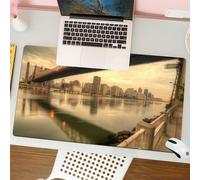 QRFASFZO Tapis de Souris Gaming - 30x80 cm - Tapis de Souris Esports - Ne Glisse jamais - Couverture complète du Bureau - Le Pont Queensboro enjambant l'East River à New York.