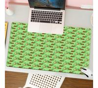 QRFASFZO Tapis de Souris Gaming - 30x80 cm - Tapis de Souris Esports - Ne Glisse jamais - Couverture complète du Bureau - Pépinière, Motif avec des Tortues de Dessin animé Amusantes sur Une Prairie v