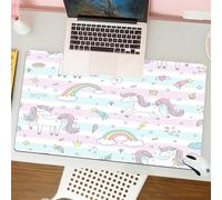 QRFASFZO Tapis de Souris Gaming - 30x80 cm - Tapis de Souris Esports - Ne Glisse jamais - Couverture complète du Bureau - Motif sans Couture avec d'adorables Licornes féeriques. Idéal pour Les vêteme
