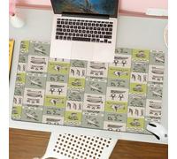 QRFASFZO Tapis de Souris Gaming - 30x80 cm - Tapis de Souris Esports - Ne Glisse jamais - Couverture complète du Bureau - Symboles égyptiens mystérieux, Motifs répétés présentant des hiéroglyphes égy