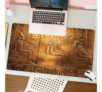 QRFASFZO Tapis de Souris Gaming - 30x80 cm - Tapis de Souris Esports - Ne Glisse jamais - Couverture complète du Bureau - Art égyptien Antique, Figures et Symboles sculptés complexes sur des Surfaces