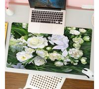 QRFASFZO Tapis de Souris Gaming - 30x80 cm - Tapis de Souris Esports - Ne Glisse jamais - Couverture complète du Bureau - Fleur, Peinture à l'huile Vue Champ impressionnisme Art Fleurs Prairie mariée