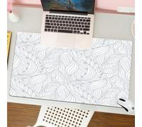 QRFASFZO Tapis de Souris Gaming - 30x80 cm - Tapis de Souris Esports - Ne Glisse jamais - Couverture complète du Bureau - Motif Textile sans Couture, Contour dessiné à la Main. Imprimé Graffiti.