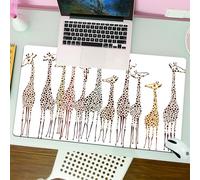 QRFASFZO Tapis de Souris Gaming - 30x80 cm - Tapis de Souris Esports - Ne Glisse jamais - Couverture complète du Bureau - Girafes, Un Groupe de girafes avec des Motifs Uniques dans diverses Ombres, s