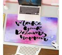 QRFASFZO Tapis de Souris Gaming - 30x80 cm - Tapis de Souris Esports - Ne Glisse jamais - Couverture complète du Bureau - Citation, Laissez Vos rêves se réaliser - Proverbes motivants sur la réalisat
