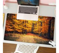 QRFASFZO Tapis de Souris Gaming - 30x80 cm - Tapis de Souris Esports - Ne Glisse jamais - Couverture complète du Bureau - Forest Orange par, Photo Magique de l'automne dans Le Parc National avec thèm