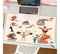 QRFASFZO Tapis de Souris Gaming - 30x80 cm - Tapis de Souris Esports - Ne Glisse jamais - Couverture complète du Bureau - Décoration de Cirque, Divers Artistes de Cirque, des acrobates aux Animaux dr