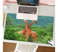 QRFASFZO Tapis de Souris Gaming - 30x80 cm - Tapis de Souris Esports - Ne Glisse jamais - Couverture complète du Bureau - Belle Photo de Deux girafes