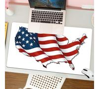 QRFASFZO Tapis de Souris Gaming - 30x80 cm - Tapis de Souris Esports - Ne Glisse jamais - Couverture complète du Bureau - Wanderlust, Drapeau Graphique des États-Unis, Symbole étoile des fédérations