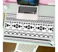 QRFASFZO Tapis de Souris Gaming - 30x80 cm - Tapis de Souris Esports - Ne Glisse jamais - Couverture complète du Bureau - Amérindiens, Aztèques Américains l'art Populaire Confine à l'anti1