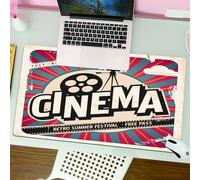 QRFASFZO Tapis de Souris Gaming - 30x80 cm - Tapis de Souris Esports - Ne Glisse jamais - Couverture complète du Bureau - Papier Vintage, rétro, Film de cinéma, Texture Vintage, Stars d'Hollywood, de