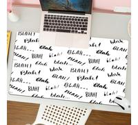 QRFASFZO Tapis de Souris Gaming - 30x80 cm - Tapis de Souris Esports - Ne Glisse jamais - Couverture complète du Bureau - Mots drôles, Bla Bla, Mots écrits à la Main, Expression absurde, thème de dis