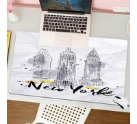 QRFASFZO Tapis de Souris Gaming - 30x80 cm - Tapis de Souris Esports - Ne Glisse jamais - Couverture complète du Bureau - Aquarelle, Gratte-Ciel Empire State Building, Vieille Merveille américaine