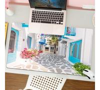 QRFASFZO Tapis de Souris Gaming - 30x80 cm - Tapis de Souris Esports - Ne Glisse jamais - Couverture complète du Bureau - Un Beau bâtiment construit Un Paysage extérieur avec Un Style Santorin et GRE