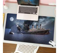 QRFASFZO Tapis de Souris Gaming - 30x80 cm - Tapis de Souris Esports - Ne Glisse jamais - Couverture complète du Bureau - Le paquebot Titanic s'est écrasé Contre Un Iceberg en 1912 dans l'océan Atlan