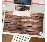 QRFASFZO Tapis de Souris Gaming - 30x80 cm - Tapis de Souris Esports - Ne Glisse jamais - Couverture complète du Bureau - Les Planches d'art, la Composition inégale et Riche des Planches de Bois, Mon