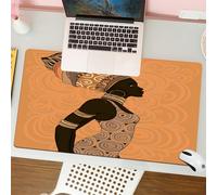 QRFASFZO Tapis de Souris Gaming - 30x80 cm - Tapis de Souris Esports - Ne Glisse jamais - Couverture complète du Bureau - Femme Africaine, Peuple autochtone d'Afrique Thème
