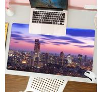 QRFASFZO Tapis de Souris Gaming - 30x80 cm - Tapis de Souris Esports - Ne Glisse jamais - Couverture complète du Bureau - Moderne, Tel Aviv au Coucher du Soleil Israël, côte méditerranéenne, Grande v