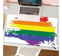 QRFASFZO Tapis de Souris Gaming - 30x80 cm - Tapis de Souris Esports - Ne Glisse jamais - Couverture complète du Bureau - Drapeau de la fierté Arc-en-Ciel LGBT Lesbienne. Concept LGBT dessiné à la ma