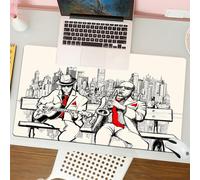 QRFASFZO Tapis de Souris Gaming - 30x80 cm - Tapis de Souris Esports - Ne Glisse jamais - Couverture complète du Bureau - Musique Jazz, Un Groupe de jazzmen Jouant Les rythmes à New York