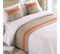 QRGMKL Chemin de lit de Couleur Contrastante et Coussins Assortis, Tapis d’écharpe de lit Doux sans décoloration Couvre-lit Durable de Luxe-Beige Yellow||240X50cm for 1.8m Bed