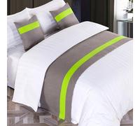 QRGMKL Chemin de lit de Couleur Contrastante et Coussins Assortis, Tapis d’écharpe de lit Doux sans décoloration Couvre-lit Durable de Luxe-Gray||260X50cm for 2m Bed