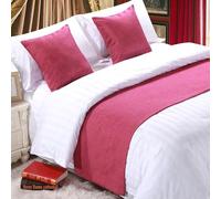QRGMKL Chemin de lit Premium pour Pied de lit, écharpe de lit de Couleur Unie Couvre-lit en Lin de Coton Décoration de la Maison Protecteur de literie de Chambre-Rose||210X50cm for 1.5m Bed