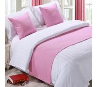 QRGMKL Chemin de lit Premium pour Pied de lit, écharpe de lit de Couleur Unie Couvre-lit en Lin de Coton Décoration de la Maison Protecteur de literie de Chambre-Pink||210X50cm for 1.5m Bed