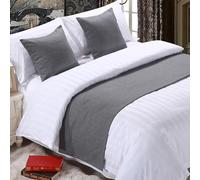 QRGMKL Chemin de lit Premium pour Pied de lit, écharpe de lit de Couleur Unie Couvre-lit en Lin de Coton Décoration de la Maison Protecteur de literie de Chambre-Dark Grey||210X50cm for 1.5m Bed