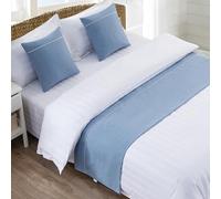 QRGMKL Chemins de lit de Couleur Unie et Coussins Assortis Pas de décoloration Écharpe de lit Douce Simple Durable Couvre-lit Couvre-lit Décor de literie- Sky Blue||240X50cm for 1.8m Bed
