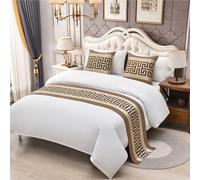 QRGMKL Chemins de lit de Luxe et Coussins Assortis Style européen Moderne Écharpe de lit Couvre-Lits Couvre-Lits pour Chambre à Coucher Décoration de literie d’hôtel-B||240X50cm for 1.8m Bed