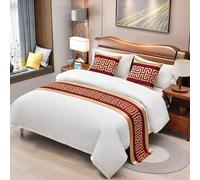 QRGMKL Chemins de lit de Luxe et Coussins Assortis Style européen Moderne Écharpe de lit Couvre-Lits Couvre-Lits pour Chambre à Coucher Décoration de literie d’hôtel-D||2 Pillowcases(50X50cm)