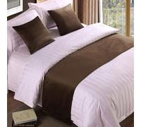 QRGMKL Couvre-lit en Velours Haut de Gamme Couvre-lit, Doux sans décoloration lit écharpe Chemin pour Chambre à Coucher Chambre de Mariage Maison Hôtel Décorations-Coffee||240X50cm for 1.8m Bed