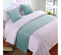 QRGMKL Couvre-lit en Velours Haut de Gamme Couvre-lit, Doux sans décoloration lit écharpe Chemin pour Chambre à Coucher Chambre de Mariage Maison Hôtel Décorations-Cyan||210X50cm for 1.5m Bed