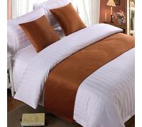 QRGMKL Couvre-lit en Velours Haut de Gamme Couvre-lit, Doux sans décoloration lit écharpe Chemin pour Chambre à Coucher Chambre de Mariage Maison Hôtel Décorations-Orange Red||260X50cm for 2m Bed