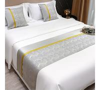 QRGMKL Foulard de lit d’hôtel de Luxe léger Mode Douce Chemin de lit pour Pied de lit Pas de chemins de lit de Chambre à Coucher décolorants et de Coussins Assortis-Light Gray||2 Pillowcases(45X45cm)