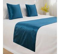 QRGMKL Nouveau Chemin De Lit Couvre-Lit De Couleur Unie Foulards Moderne Simple Literie Protecteur Mode Literie Décor pour Chambre Hôtel Salle De Mariage-Light Blue||210X45cm for 1.5m Bed