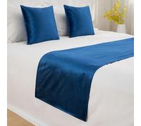QRGMKL Nouveau Chemin De Lit Couvre-Lit De Couleur Unie Foulards Moderne Simple Literie Protecteur Mode Literie Décor pour Chambre Hôtel Salle De Mariage-Dark Blue||240X45cm for 1.8m Bed