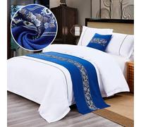 QRGMKL Nouveau Chemin de lit Couvre-lit Premium Écharpe de lit Style européen Chambre d’hôtel Protecteur de literie à la Maison Chemins de lit et Coussins Assortis-B||2 Pillowcases(50X50cm)