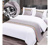 QRGMKL Nouveau Chemin de lit Couvre-lit Premium Écharpe de lit Style européen Chambre d’hôtel Protecteur de literie à la Maison Chemins de lit et Coussins Assortis-P||240X50cm for 1.8m Bed