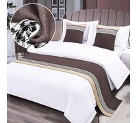 QRGMKL Nouveau Chemin de lit Couvre-lit Premium Écharpe de lit Style européen Chambre d’hôtel Protecteur de literie à la Maison Chemins de lit et Coussins Assortis-Q||240X50cm for 1.8m Bed