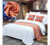 QRGMKL Nouveau Chemin de lit Couvre-lit Premium Écharpe de lit Style européen Chambre d’hôtel Protecteur de literie à la Maison Chemins de lit et Coussins Assortis-A||260X50cm for 2m Bed