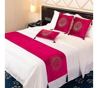 QRGMKL Style européen Coureur de lit Hôtel Foulard de lit Couvre-Lits Couvre-Lits Couvertures Chemins de lit de Luxe et Coussins Assortis Protecteur de literie-Rose||210X45cm for 1.5m Bed