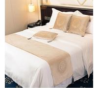 QRGMKL Style européen Coureur de lit Hôtel Foulard de lit Couvre-Lits Couvre-Lits Couvertures Chemins de lit de Luxe et Coussins Assortis Protecteur de literie-Beige||2 Pillowcases(45X45cm)