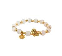 QRH Bracelet extensible en pierre naturelle pour le Nouvel An chinois du cheval - Bracelet extensible en perles - Bracelet en pierre naturelle - Amulette porte-bonheur - Cadeau pour le Nouvel An