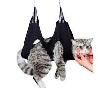 Qrity 1 Pièce Hamac de Toilettage pour Chiens et Chats de Petite Taille, Confortable et Respirant Harnais Toilettage,pour Aider Les Chiens et Chats à Couper Les Griffes et Le Toilettage, Noir -XS