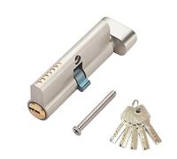 Qrity 1 Piece Serrure à Cylindre, Cylindre Européen 35/35 (70mm), Serrure à Barillet avec 5 Clés, Cylindres de Serrure à Bouton pour les Portes en Bois