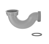 Qrity 1 Pièce Siphon D'évier, Forme de U, Filetage Interne 56 mm, Filetage Externe 58 mm, Tuyau D'évier pour Évier de Cuisine et de Salle de Bain