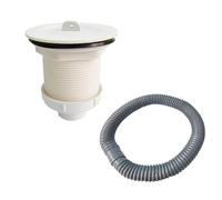 Qrity 1 Pièce Siphon pour Évier Tube de Débordement, Flexible Evacuation Lavabo, Drain de Lavabo, Connecteur 84mm + Tuyau D'évacuation
